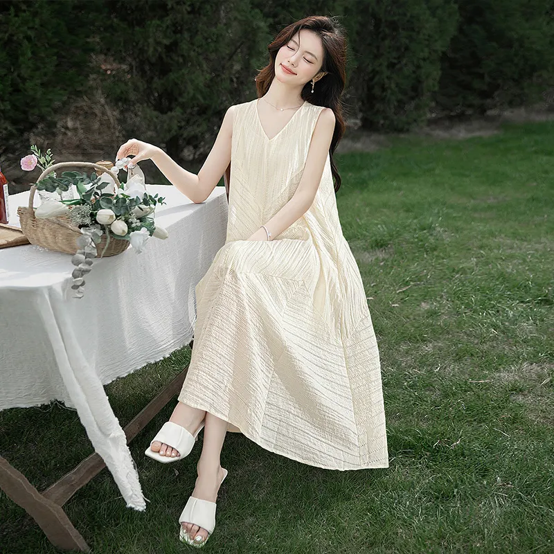 Cypress House Sleeveless Dress Women's Apricot-3