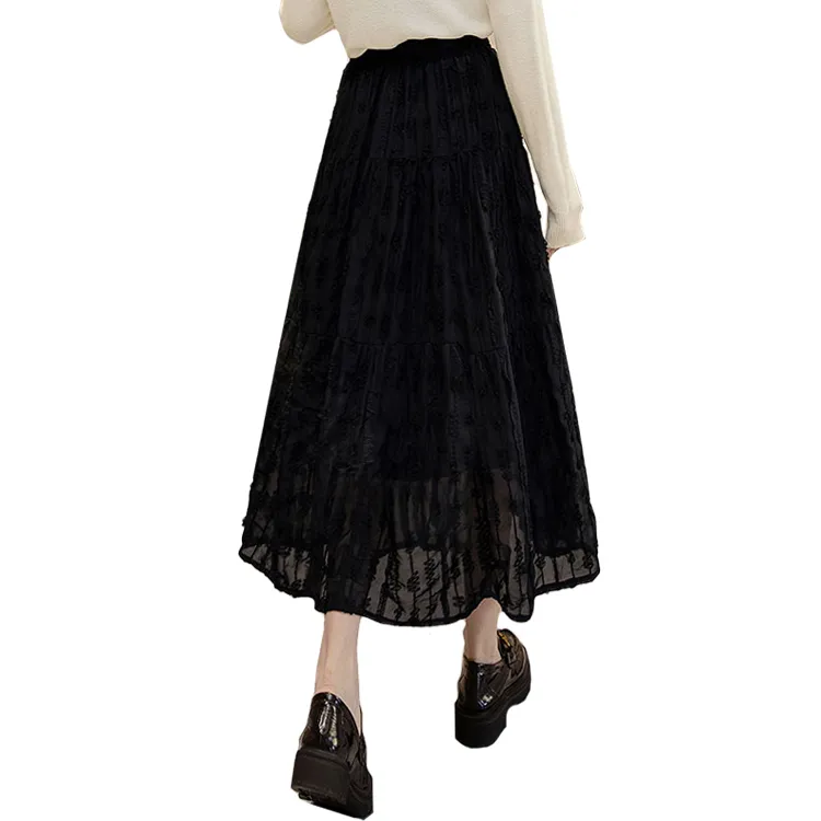 Cypress House Casual Long Skirt Women's Black-1