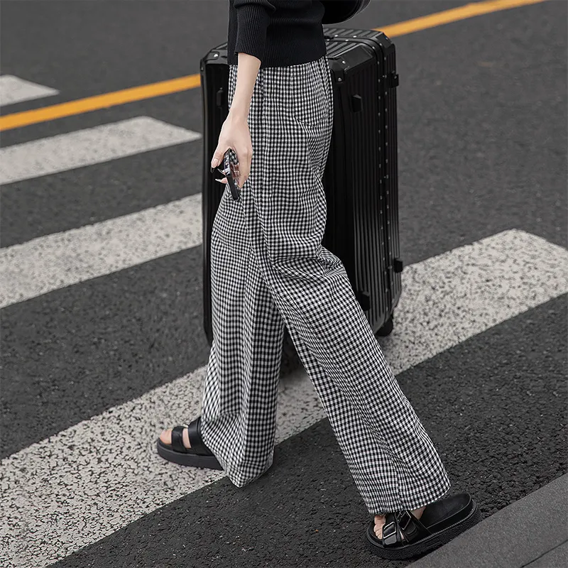 Cypress House Casual Pants Women's Black White Plaid-2