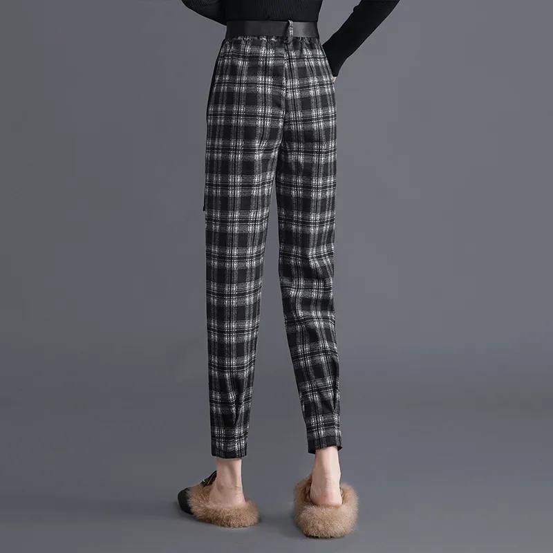Cypress House Casual Pants Women's Black White Plaid-3