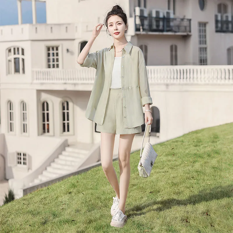 Cypress House Casual Suit Women's Light Green-2
