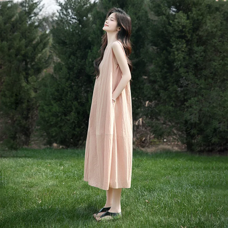 Cypress House Sleeveless Dress Women's Pink Apricot-2