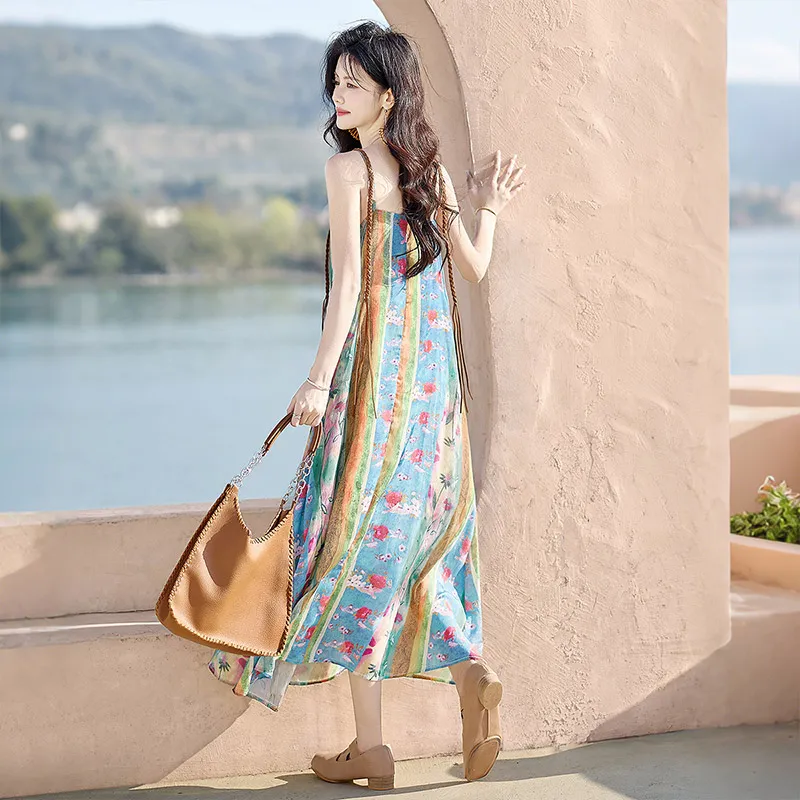 Cypress House Slip Dress Women's Multicolor Stripes-3
