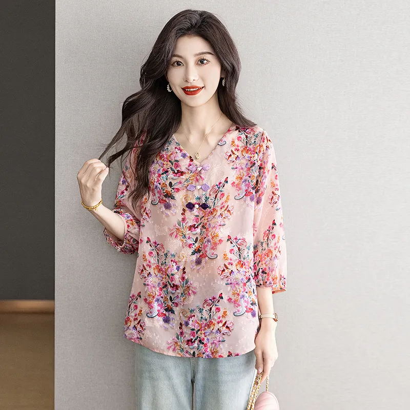 Cypress House T Shirt Women's Pink Floral-5