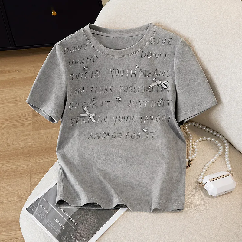 TOUCH T Shirt Women's Gray Green-2