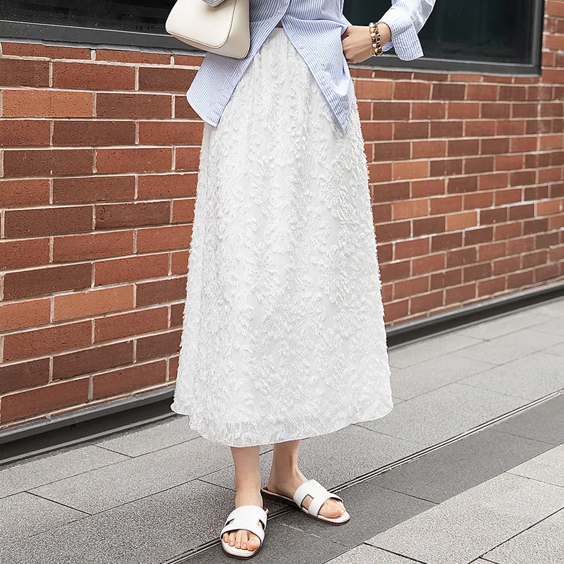 Cypress House Casual Long Skirt Women's White-5