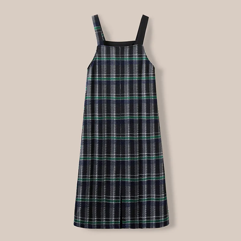 TOUCH Sleeveless Dress Women's Black Gray Plaid-3