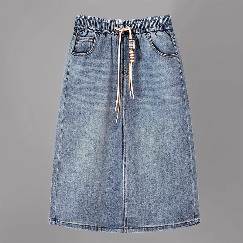TOUCH Denim Long Skirt Women's Light Blue-2