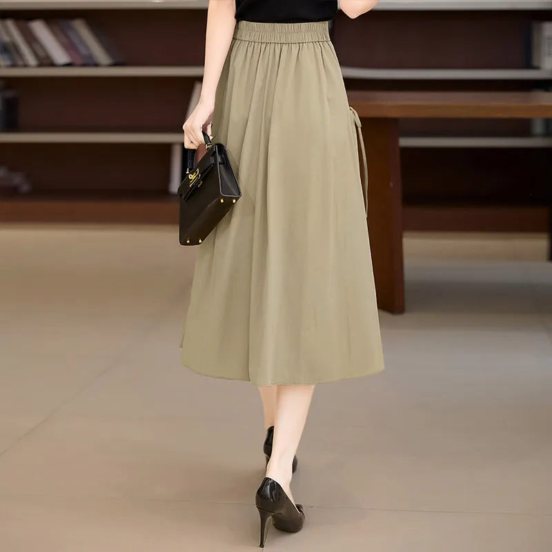 Cypress House Casual Long Skirt Women's Khaki-3
