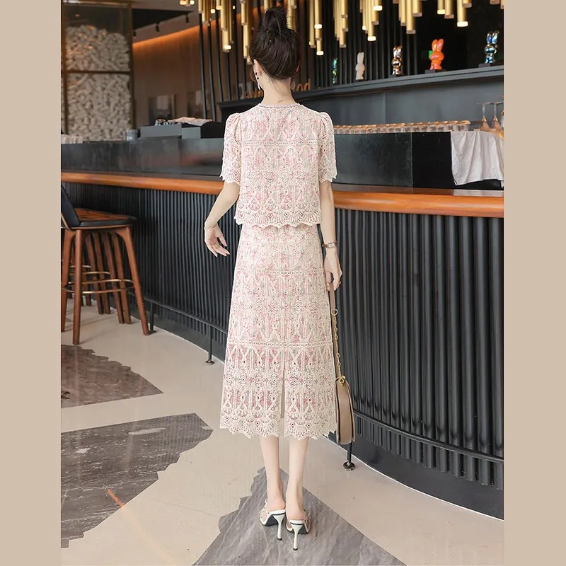 Cypress House Skirt Set Women's Pink With Floral Pattern-1