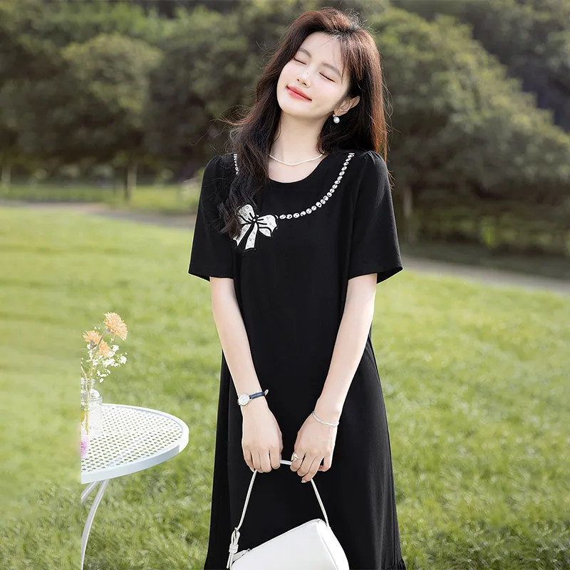 Cypress House Short Sleeved Dresses Women's Black-3