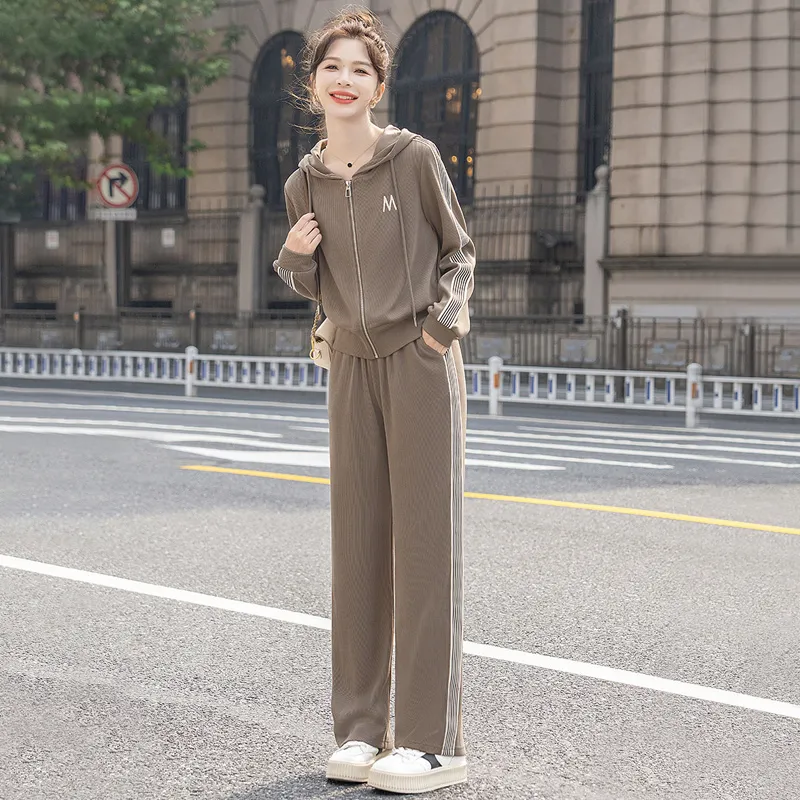 Cypress House Casual Suit Women's Gray Coffee-1