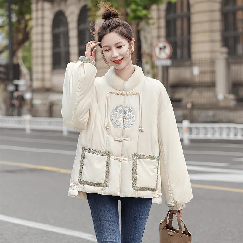 Cypress House Cropped Coat Women's Ecru-3