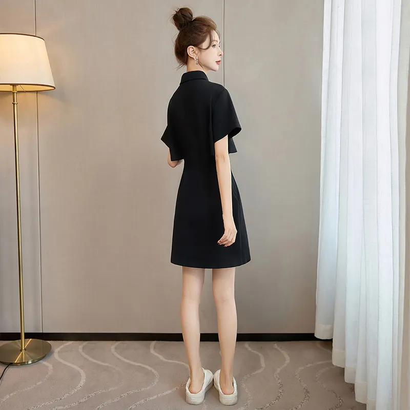 Cypress House Short Sleeved Dress Women's Black-3