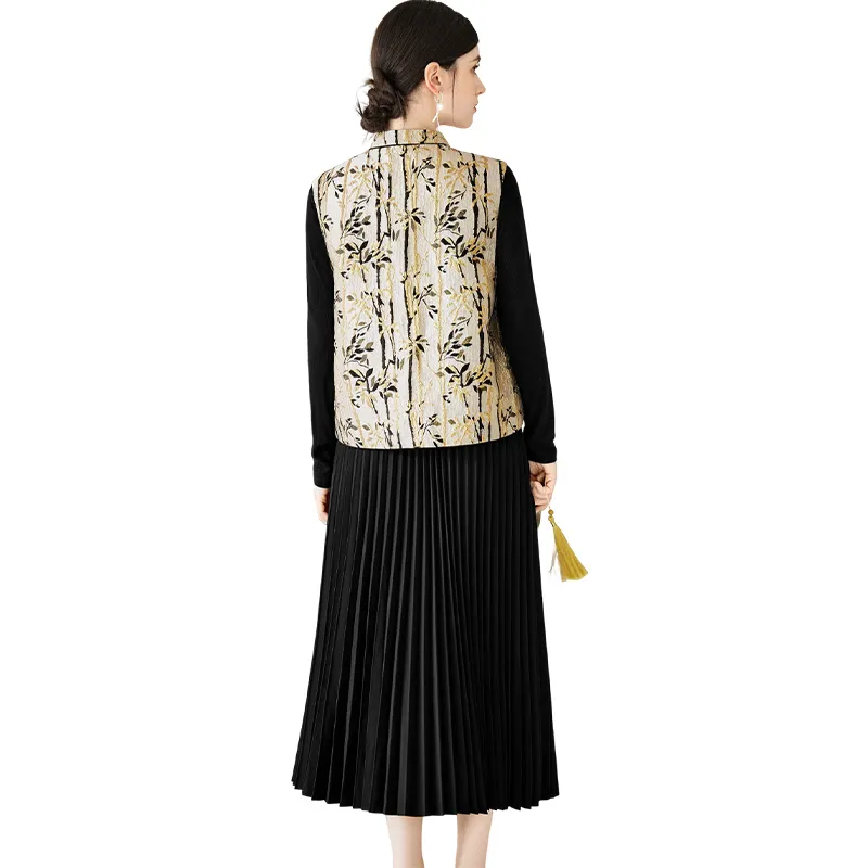 TOUCH Vest Women's Black Gold Bamboo Forest-1