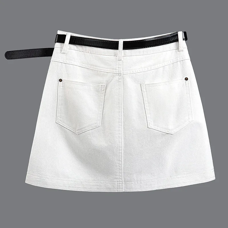 Cypress House Denim Short Skirts Women's White-3