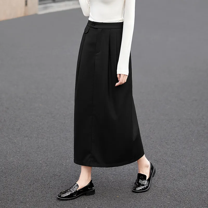 TOUCH Casual Long Skirt Women's Black-4