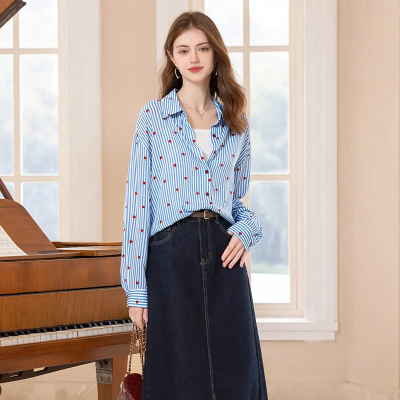 TOUCH Shirt Women's Blue Stripes-6