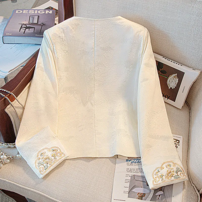 Cypress House Cropped Coat Women's Pearl White-3