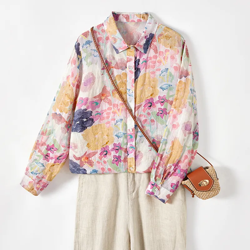 TOUCH Shirt Women's Purple Pink Multicolor-2