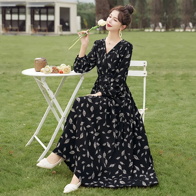 Cypress House Long Sleeved Dresses Women's Black-3