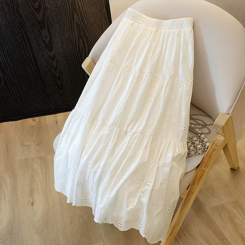 Cypress House Casual Long Skirt Women's White-3