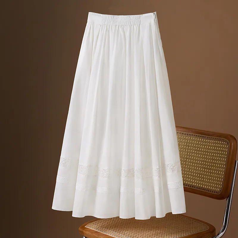 Cypress House Casual Long Skirt Women's White-3
