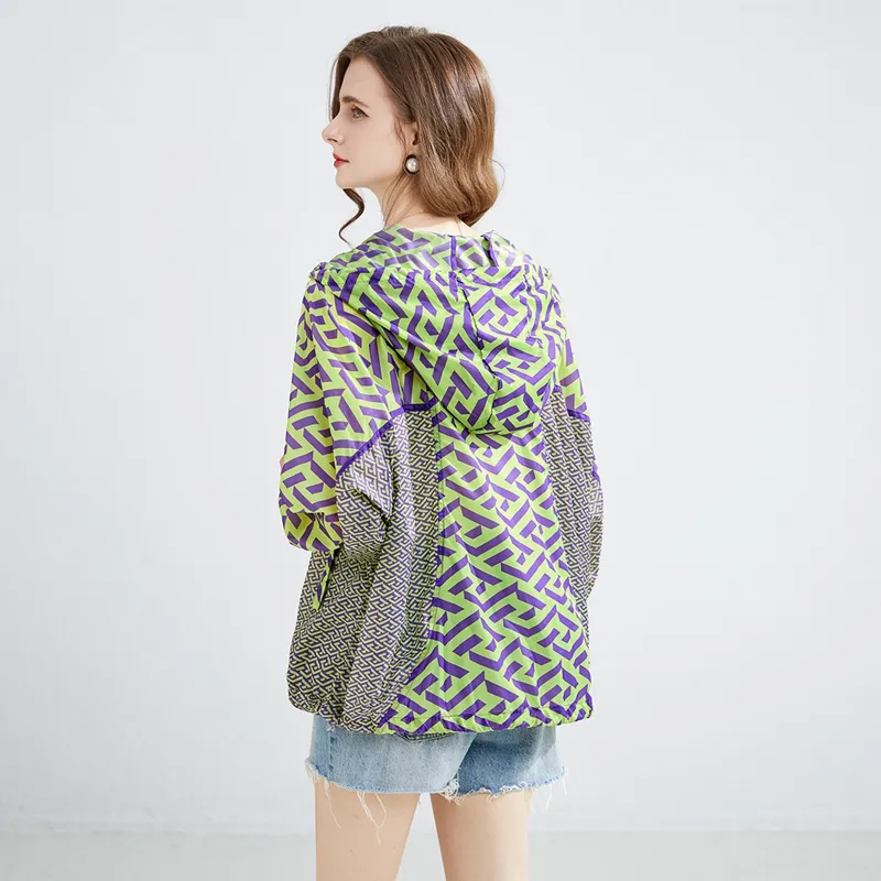 TOUCH Jackets Women's Green Purple Multicolor-3