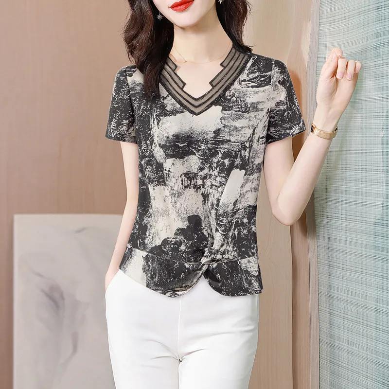 Cypress House T Shirt Women's Ink Wash Multicolor-2