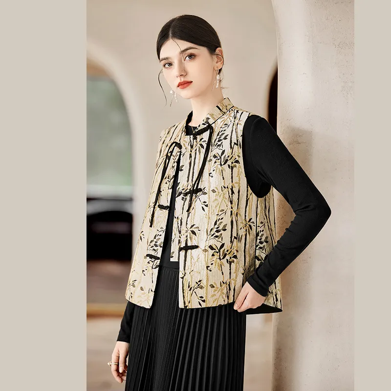 TOUCH Vest Women's Black Gold Bamboo Forest-6