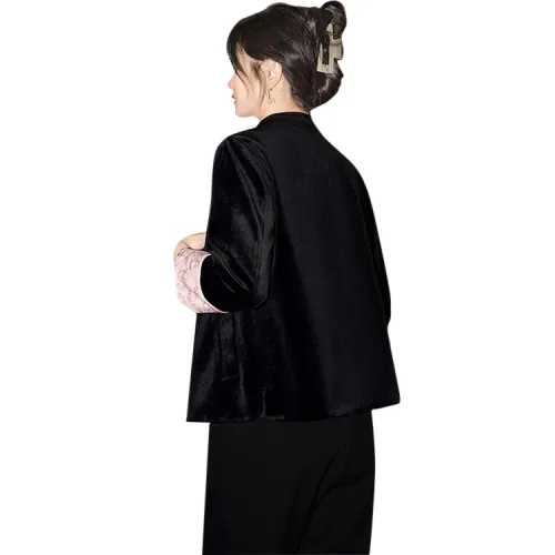 Cypress House Cropped Coat Women's Black & Pink