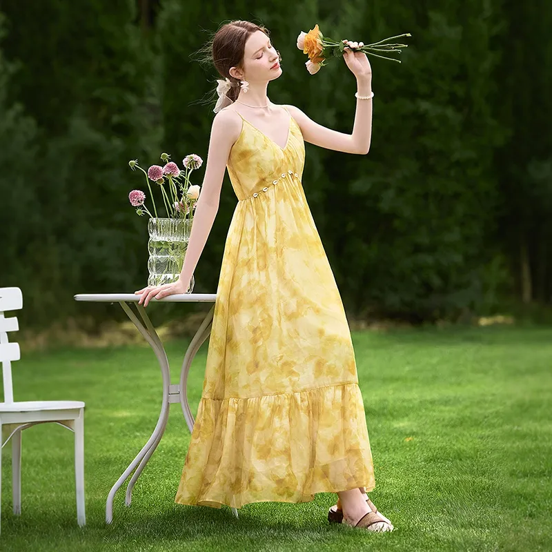 TOUCH Slip Dresses Women's Mango Yellow-3