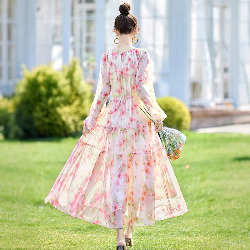 Cypress House Long Sleeved Dress Women's Pink Floral-2