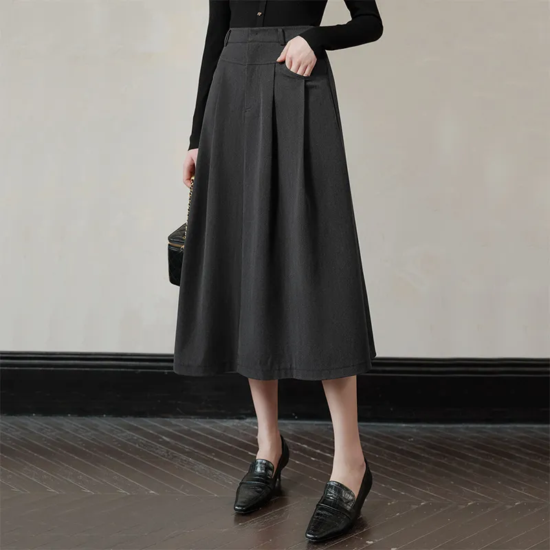 Cypress House Casual Long Skirt Women's Dark Gray-2