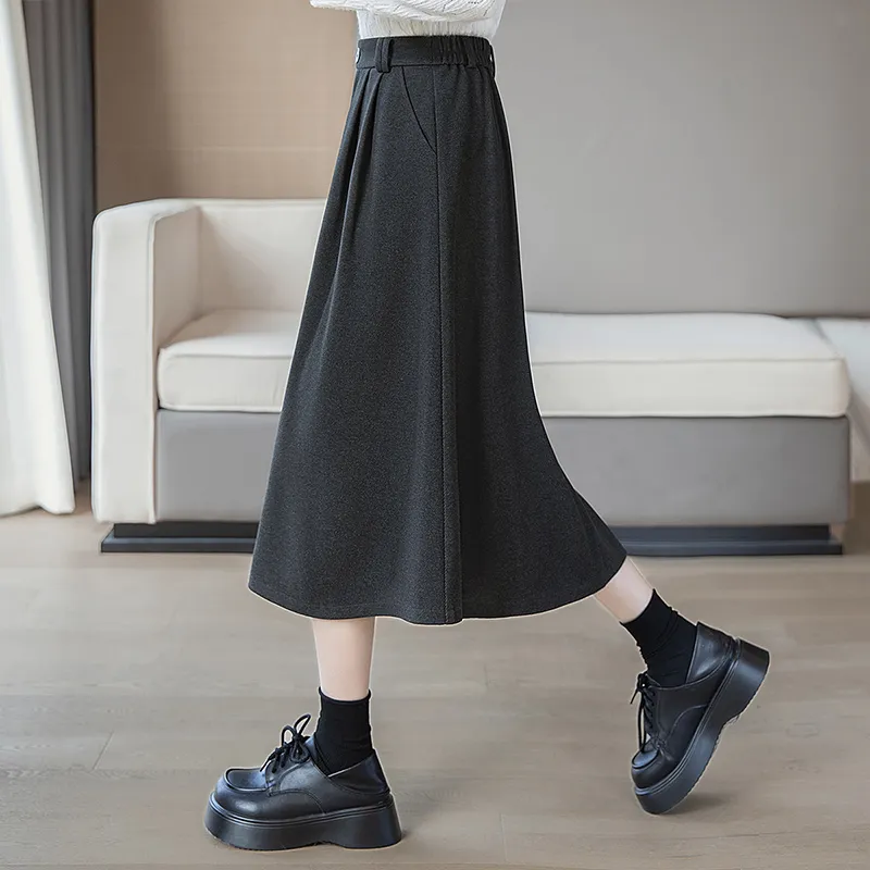 Cypress House Casual Long Skirt Women's Black Gray-6