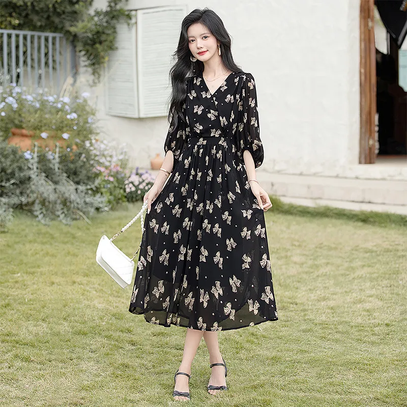 Cypress House Long Sleeved Dress Women's Black-0