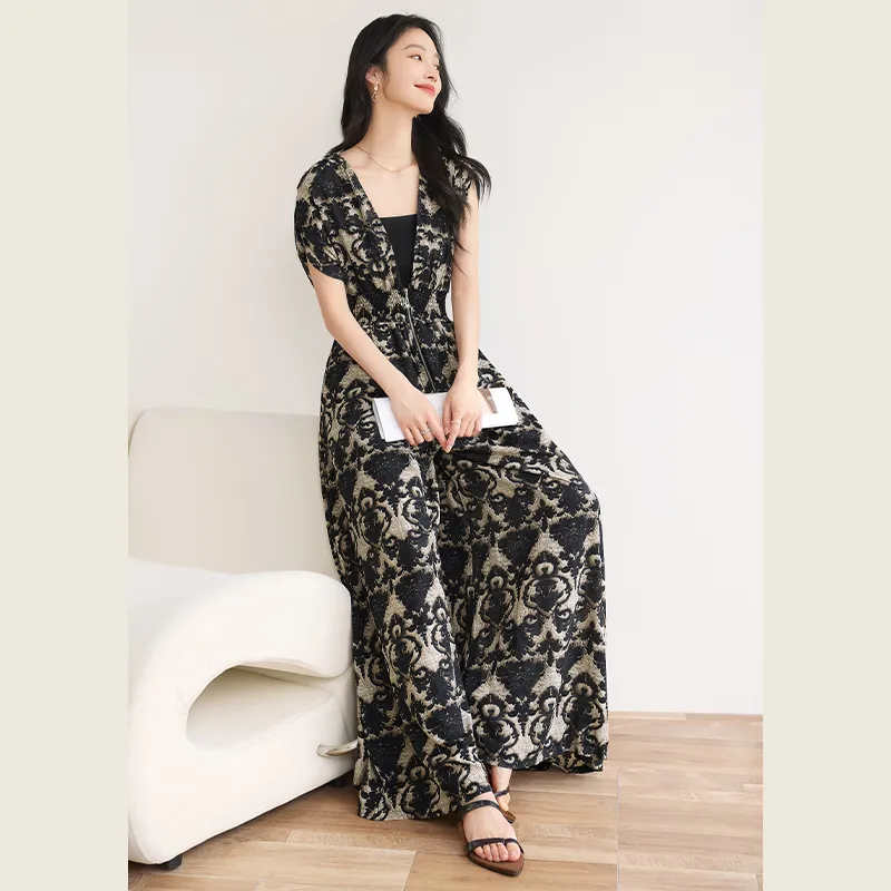 TOUCH Jumpsuits Women's Black Khaki Floral-5
