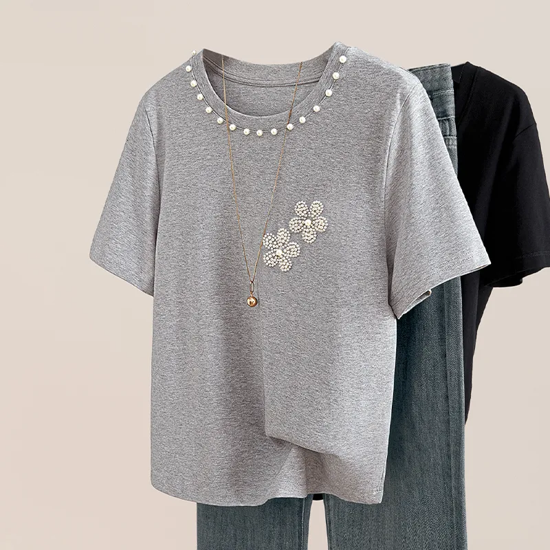 TOUCH T Shirts Women's Light Gray-2