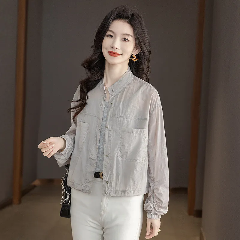 Cypress House Cropped Coat Women's Light Gray-3
