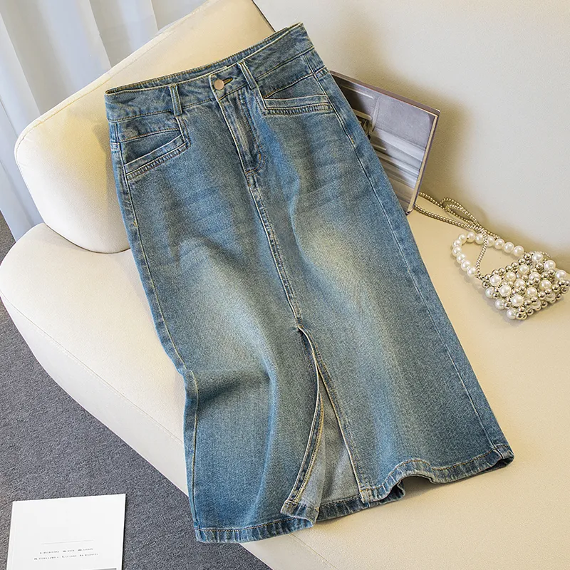 Cypress House Denim Long Skirt Women's Gray Blue-2