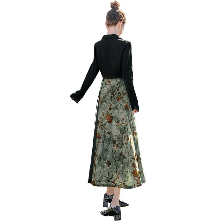 Cypress House Skirt Set Women's Black+Vintage Green-0