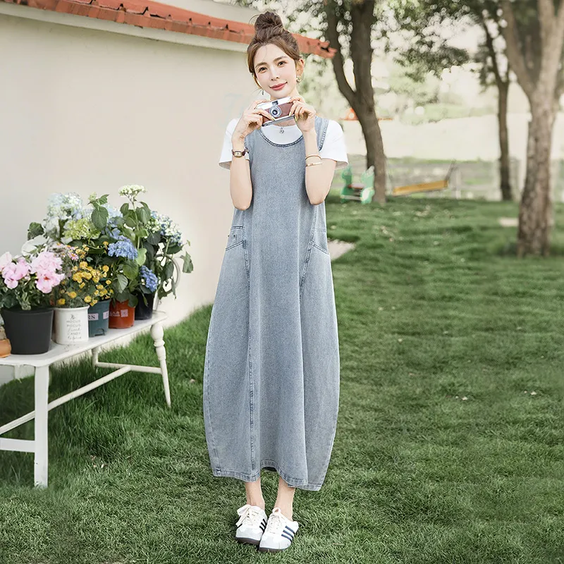 Cypress House Sleeveless Dress Women's Light Gray Blue-3