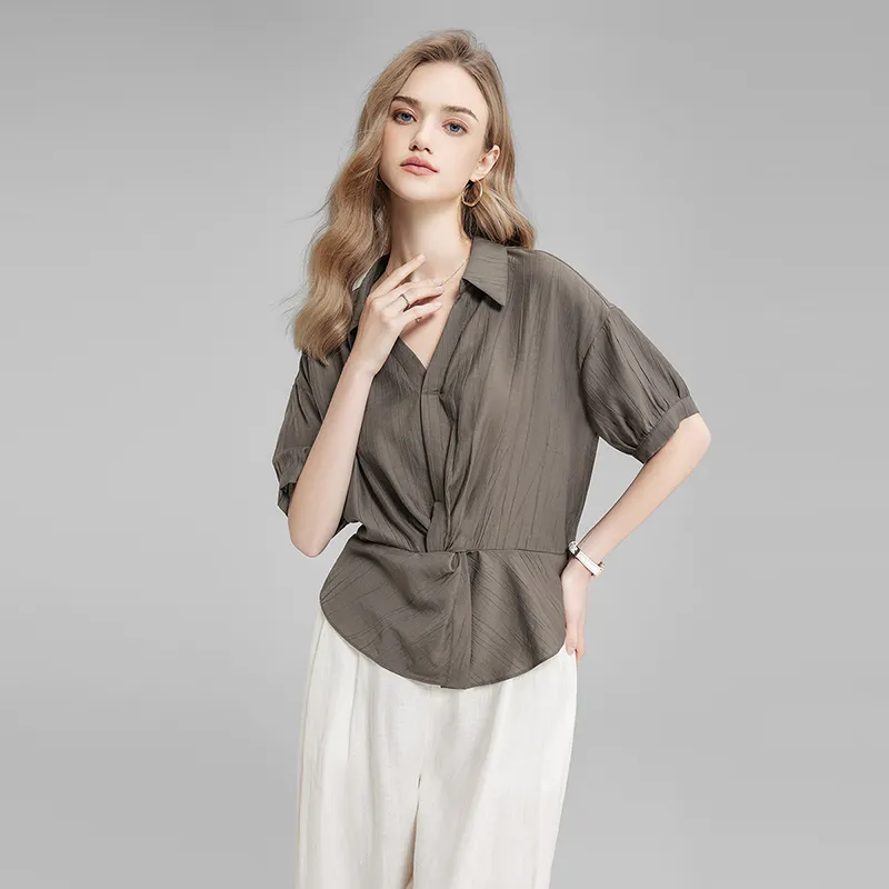 TOUCH Shirt Women's Deep Gray Coffee-2
