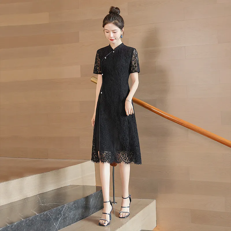 Cypress House Short Sleeved Dress Women's Black-3
