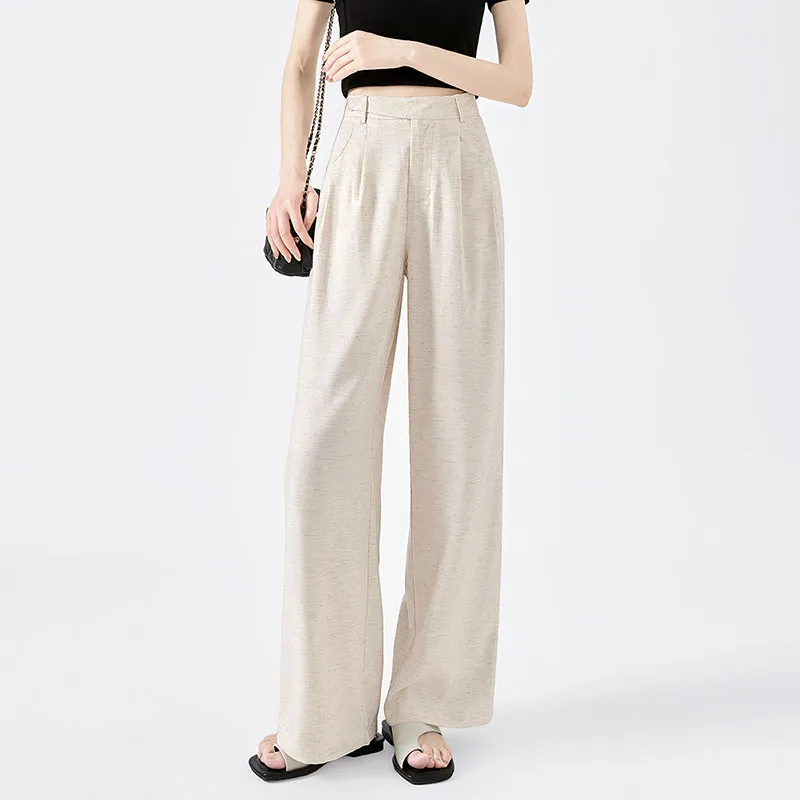 TOUCH Casual Pants Women's Beige-4