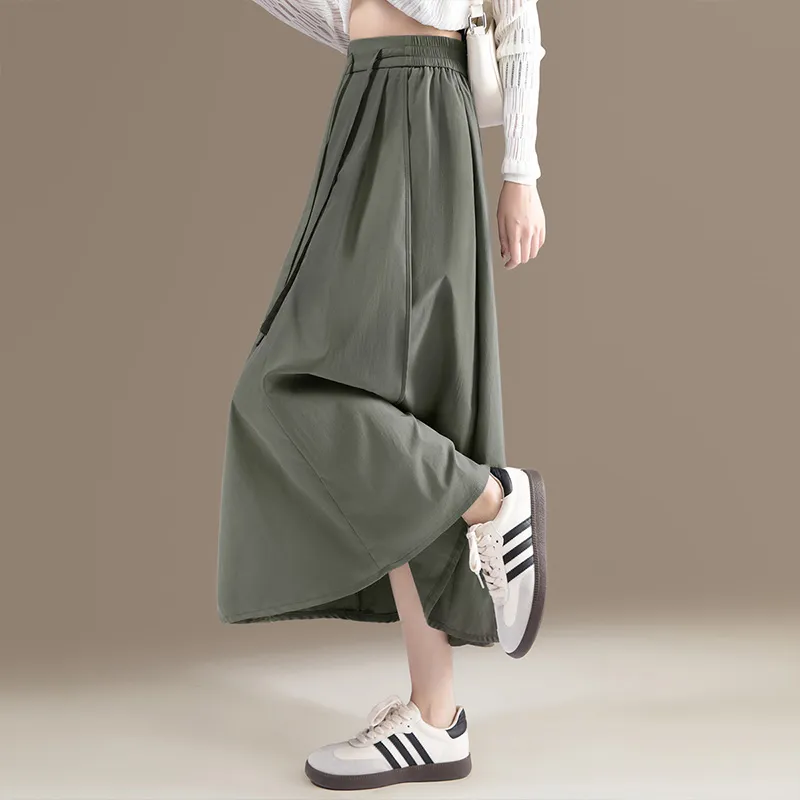 Cypress House Casual Long Skirts Women's Army Green-2