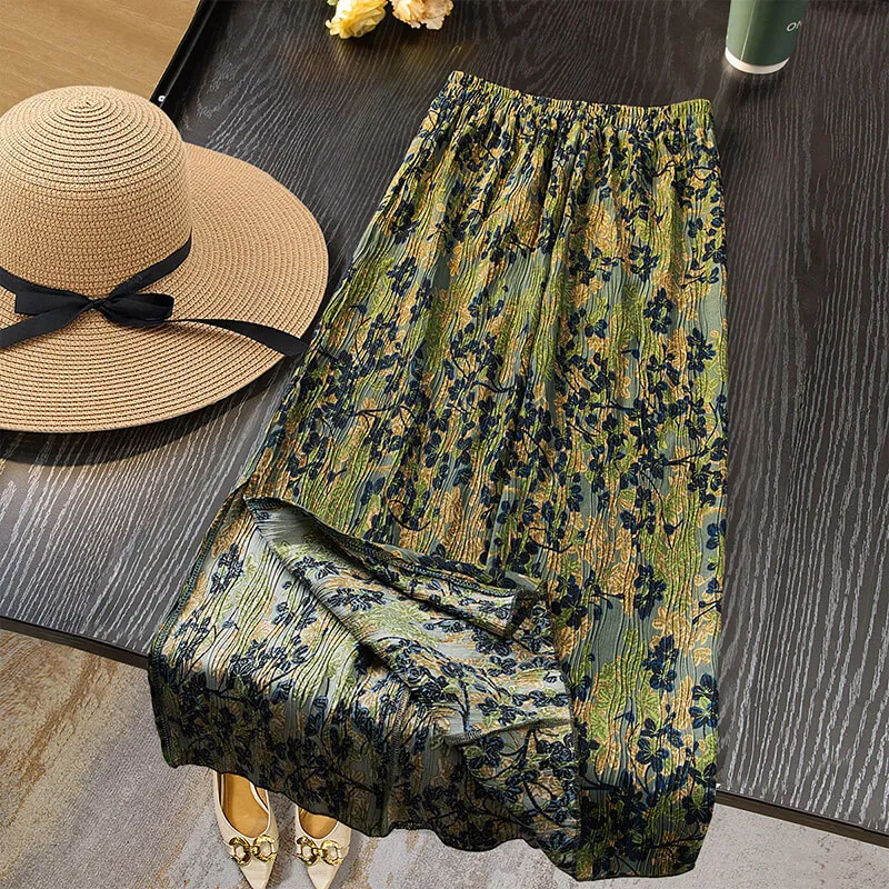 Cypress House Casual Long Skirt Women's Vintage Green-3