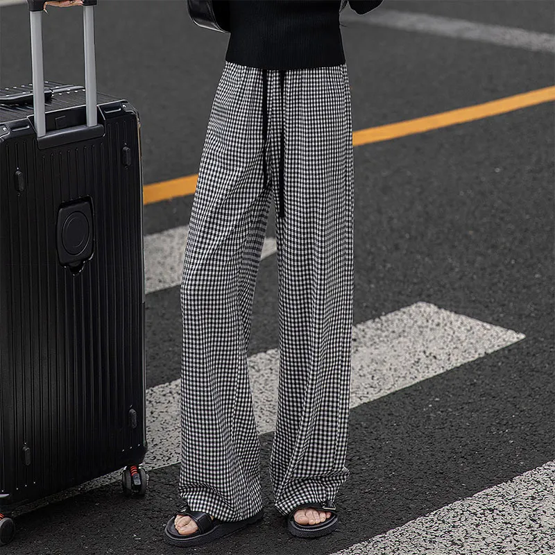 Cypress House Casual Pants Women's Black White Plaid-3