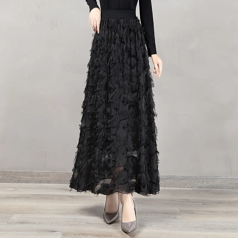 Cypress House Casual Long Skirt Women's Black-5