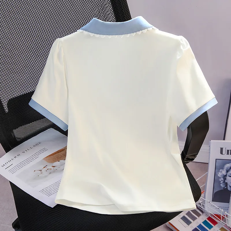 Cypress House T Shirt Women's White & Light Blue-3
